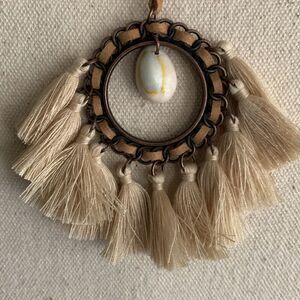Boho Cowrie Shell Pendant Necklace on Faux Suede Cord